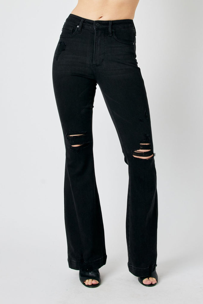 Judy Blue High-Rise Tummy Control Destroy Tall Flare Jeans 88622