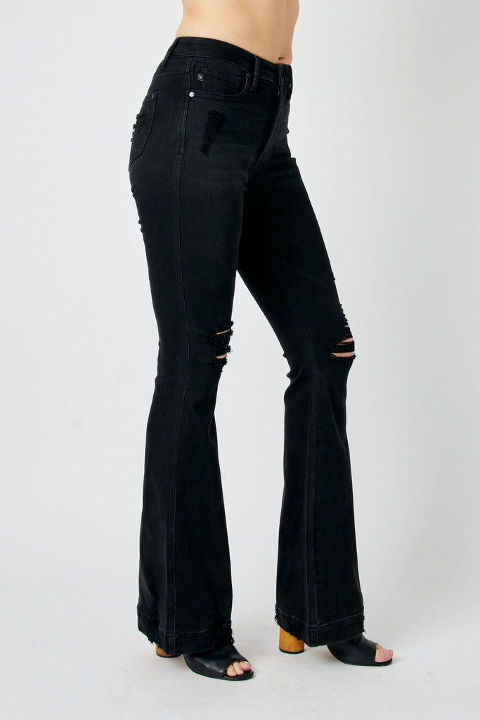Judy Blue High-Rise Tummy Control Destroy Tall Flare Jeans 88622