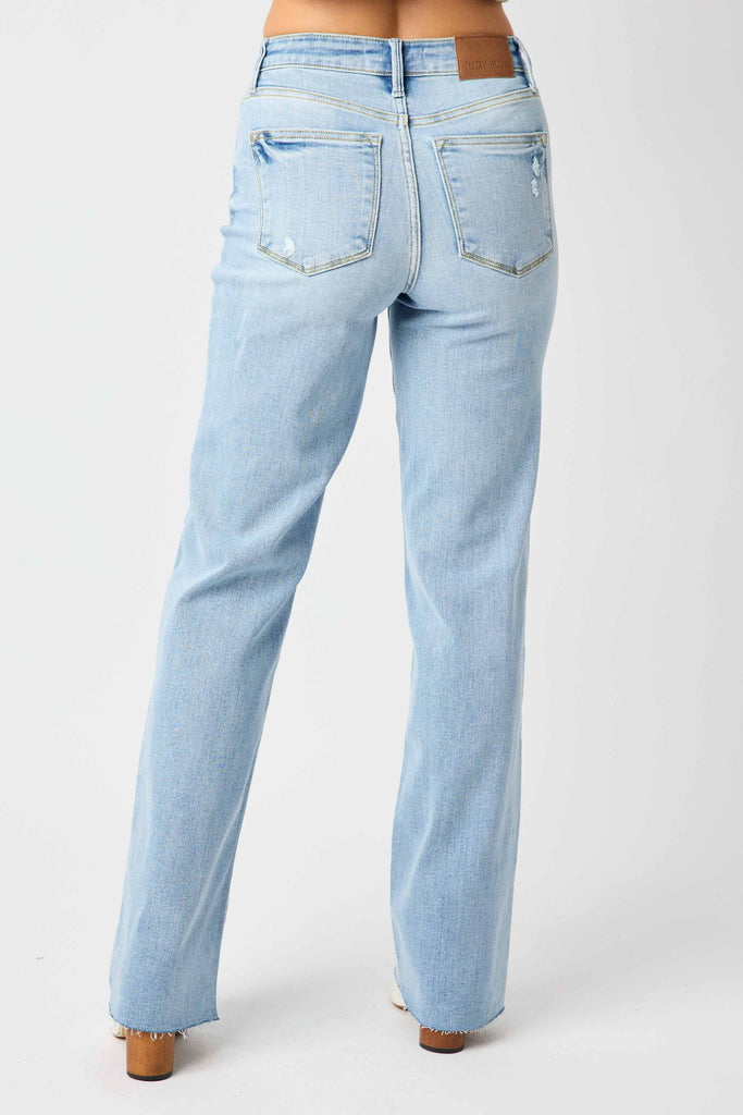 Judy Blue High Rise V Front Waistband Straight Jeans JB82483