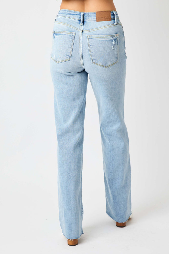 Judy Blue High Rise V Front Waistband Straight Jeans JB82483