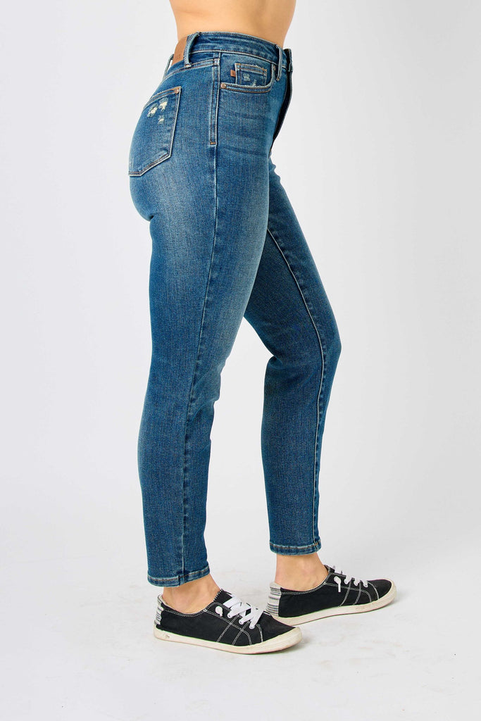Judy Blue High-Rise Tummy Control Slim Jeans 88776 in Dark Blue