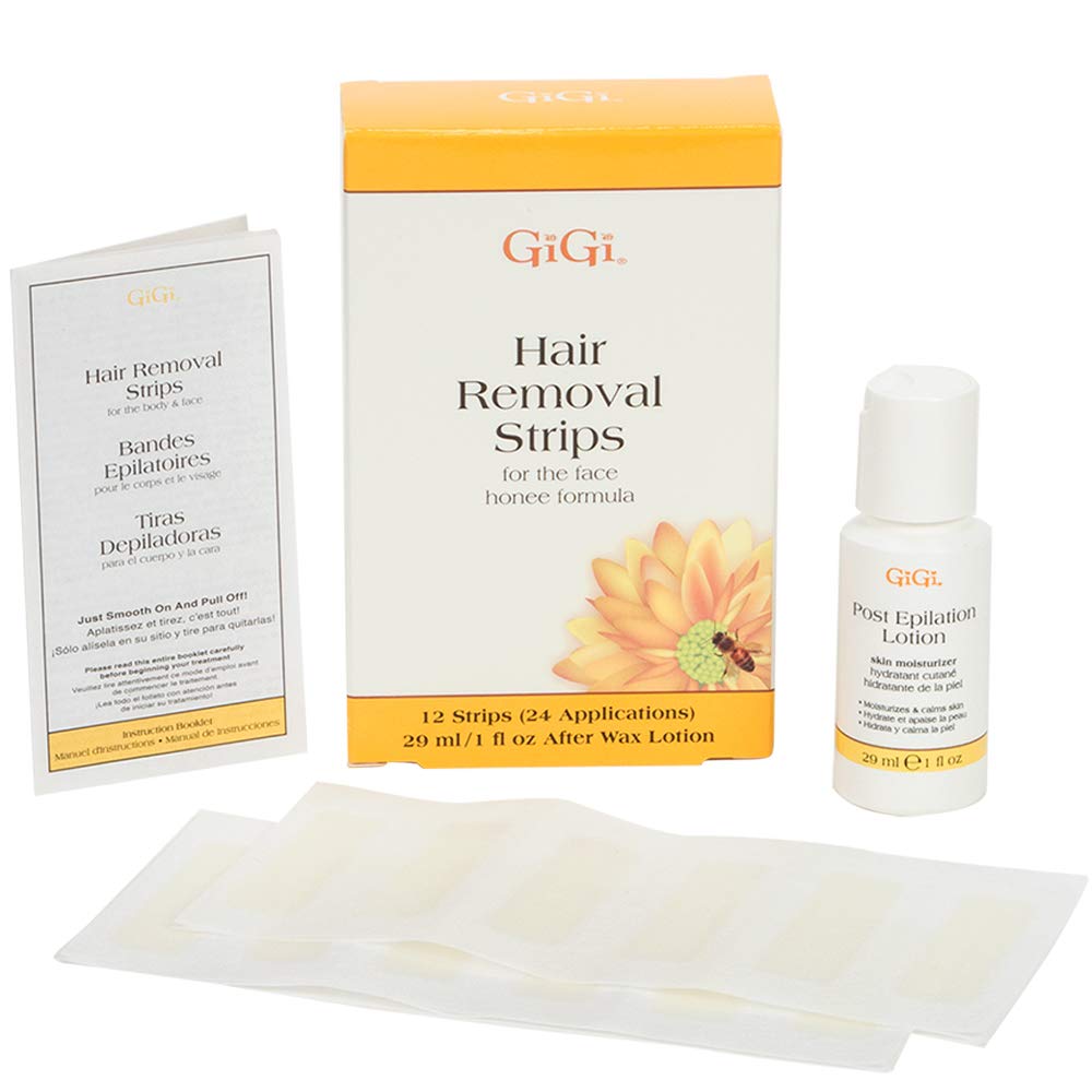 073930067009 - GiGi Hair Removal Strips - 1 oz After Wax Lotion + 12 Strips | For the Face