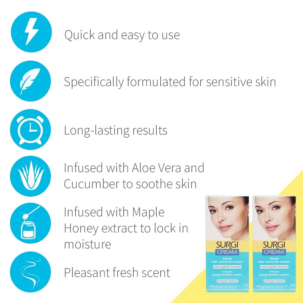 074764825650 - Surgi CREAM Facial Hair Removal Cream Kit - Extra Gentle Formula