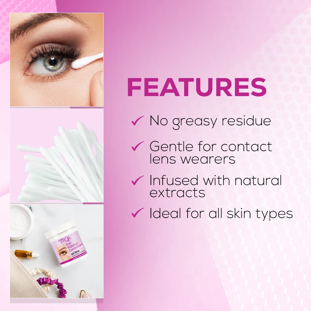 Andrea Eye Q'S Eye Makeup Correctors Oil-Free (50 Swabs) - 078462600021