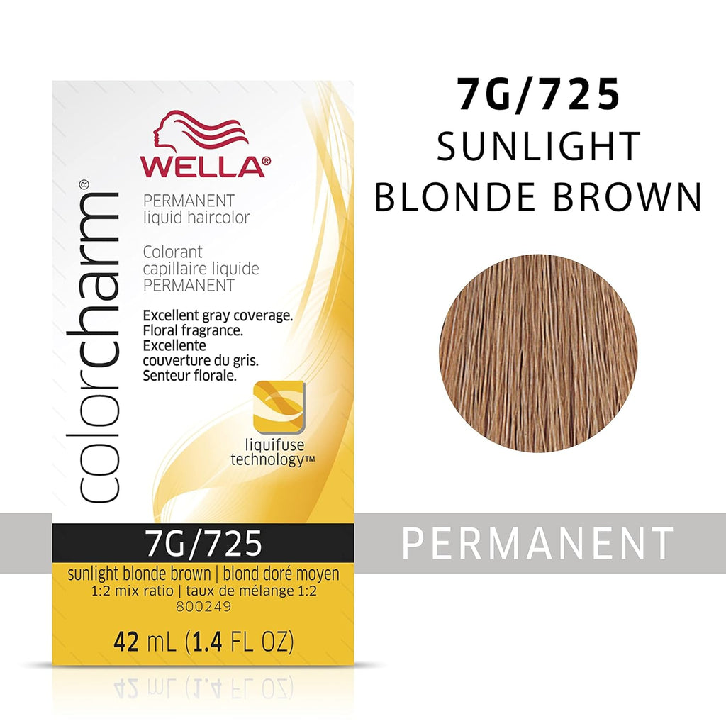 070018105998 - Wella ColorCharm Permanent Liquid Hair Color 42 ml / 1.4 oz - 7G / 725 Sunlight Blonde Brown