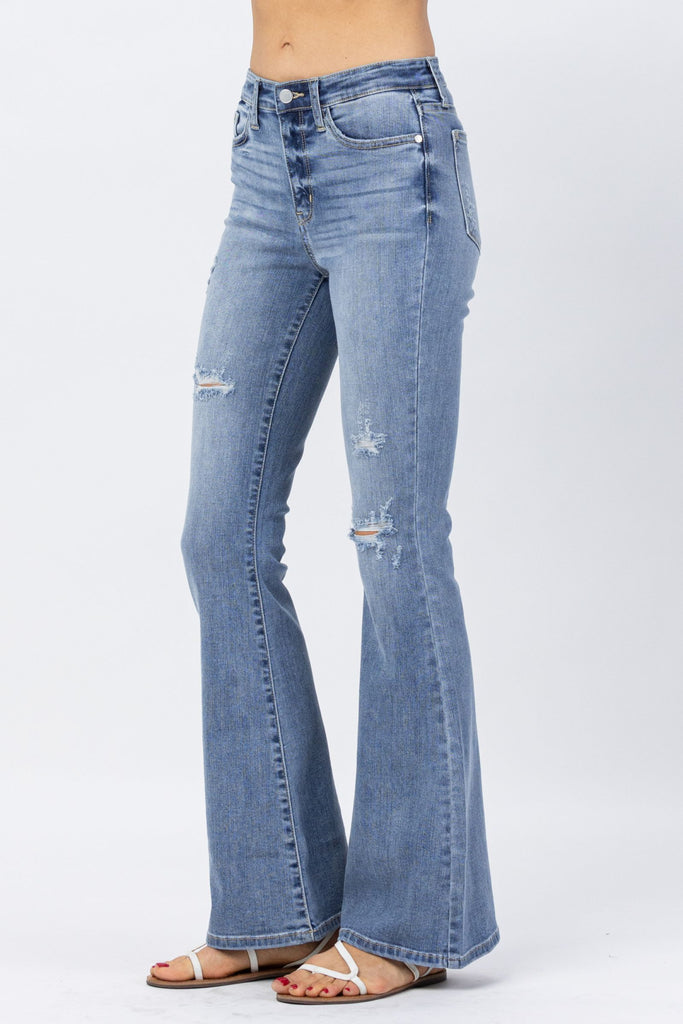 Judy Blue Women's High-Rise Destroyed Flare Jeans 82377