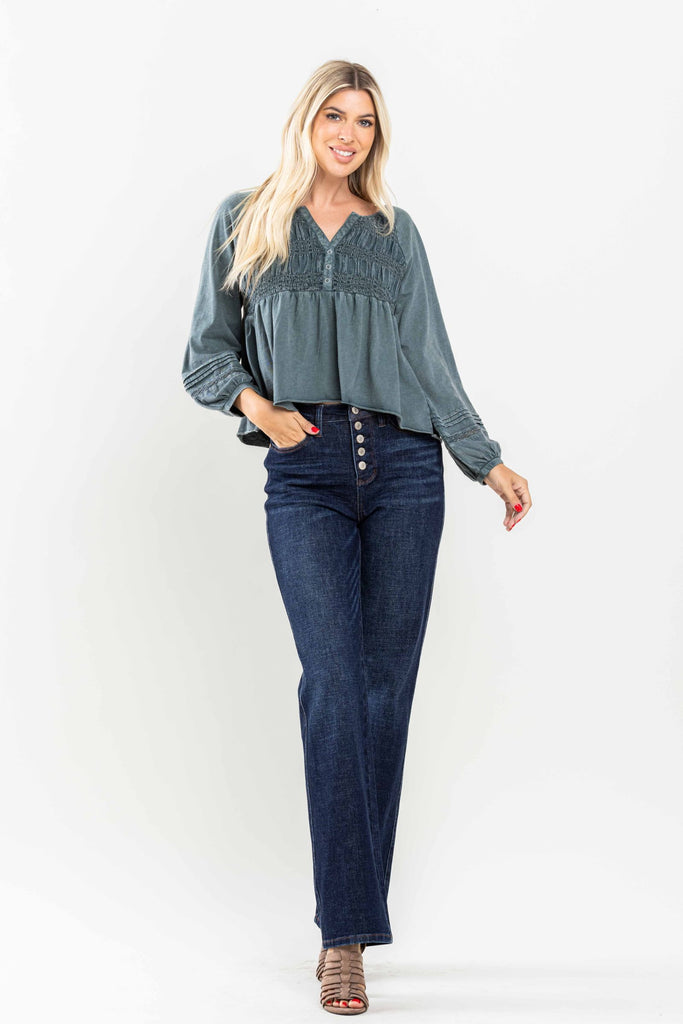 Judy Blue High Rise 5-Button Fly Straight Jeans 88598