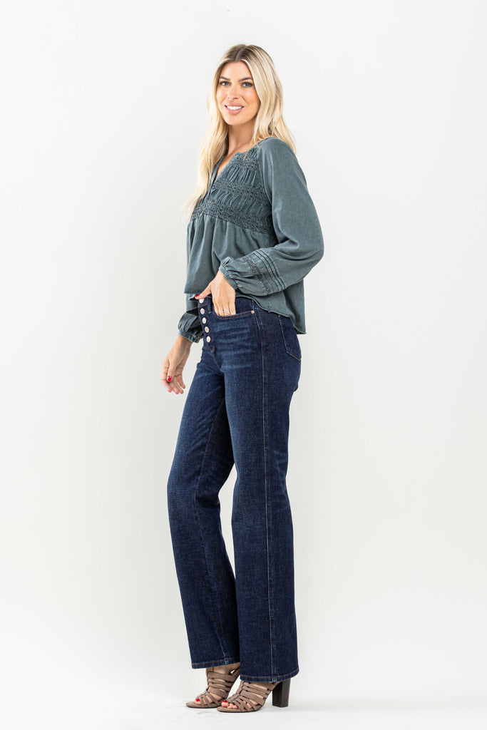 Judy Blue High Rise 5-Button Fly Straight Jeans 88598