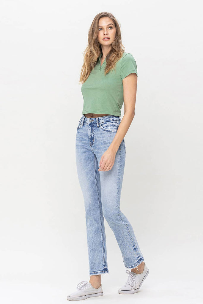 Vervet by Flying Monkey High-Rise Seamless Ankle Bootcut Jeans T5845 - Fashionably