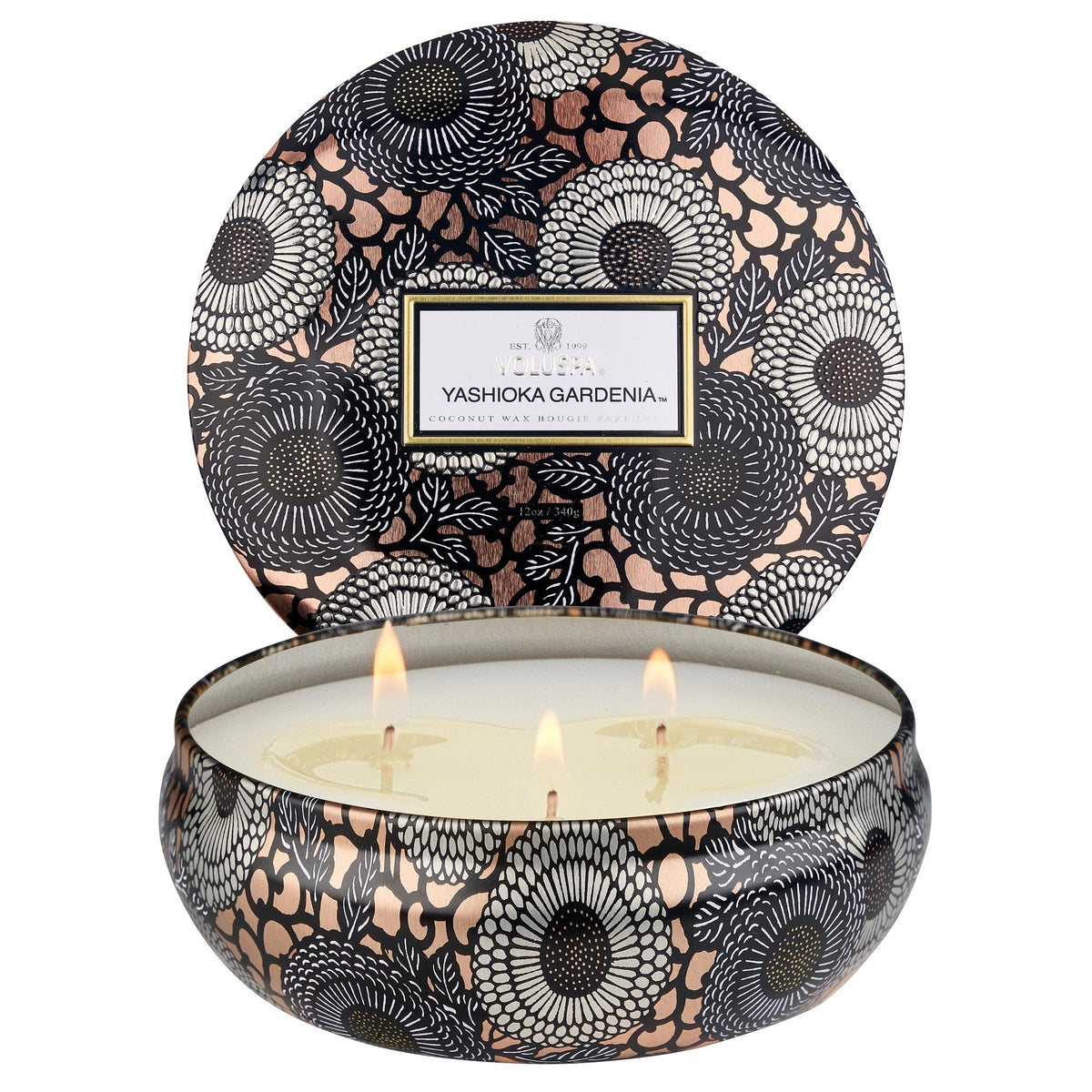 Voluspa 3 Wick Tin Candle 12 oz / 340 g - Yashioka Gardenia – Hermosa ...