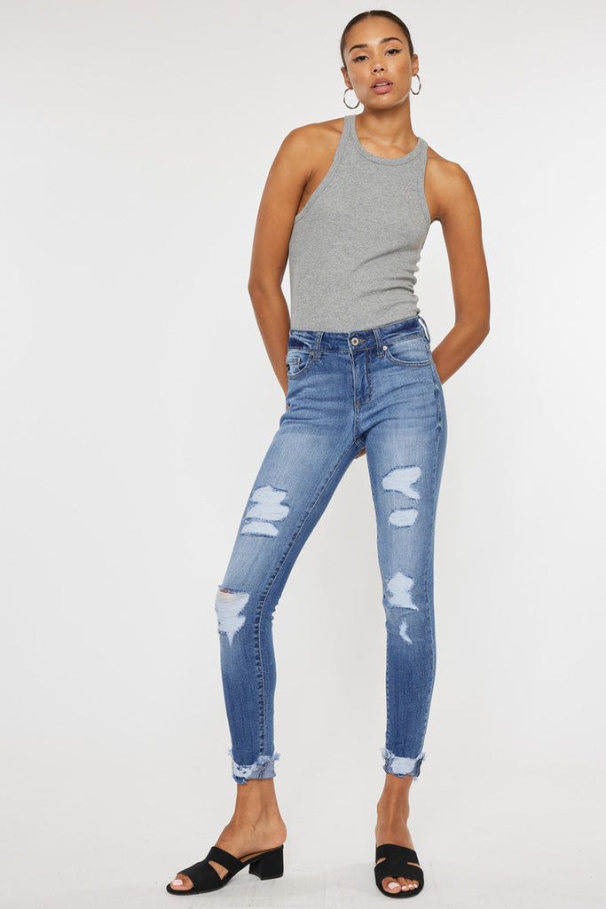 Kancan Florence Mid-Rise Ankle Super Skinny Jeans KC7103M