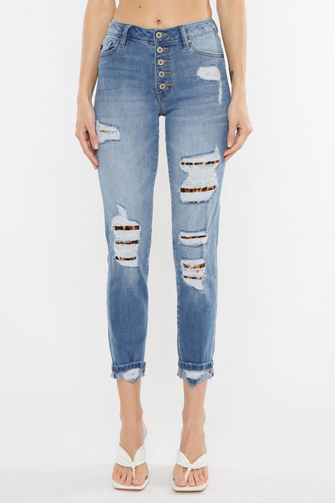 Kancan Leona High-Rise 5-Button Ankle Skinny Jeans KC7131M