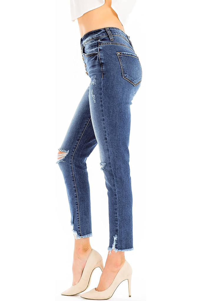 Kancan Karlee High-Rise 5-Button Ankle Skinny Jeans KC8423M