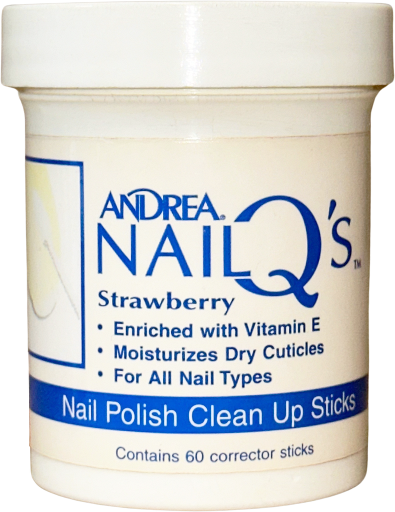 Andrea Nail Q's Strawberry Nail Polish Clean Up Sticks (60 Sticks) - 078462641000