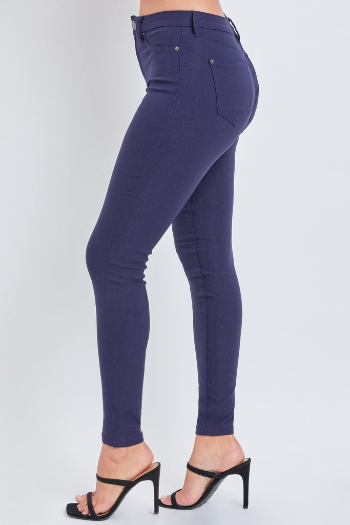 YMI Hyperstretch Forever Color Mid-Rise Skinny Pants in Navy