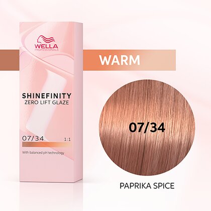 Wella Shinefinity Zero Lift Glaze Demi-Permanent Hair Color - 07/34 Medium Blonde Gold Red - 4064666050119