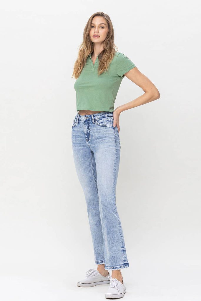 Vervet by Flying Monkey High-Rise Seamless Ankle Bootcut Jeans T5845 - Fashionably