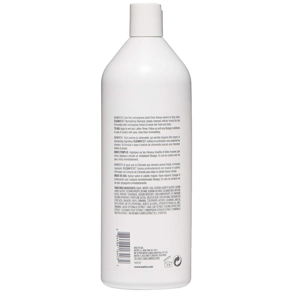 Biolage Normalizing Clean Reset Shampoo Liter / 33.8 oz | For All Hair Types - 884486164032