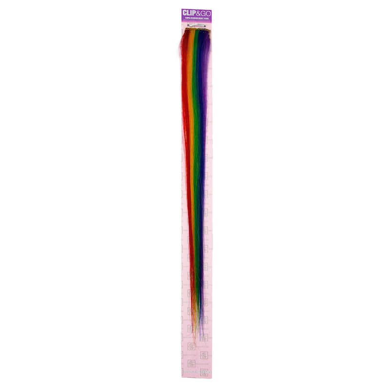 Hair Couture Clip & Go 1 PC Radical Clip-In Extension Length 18'' Rainbow - 885148320704
