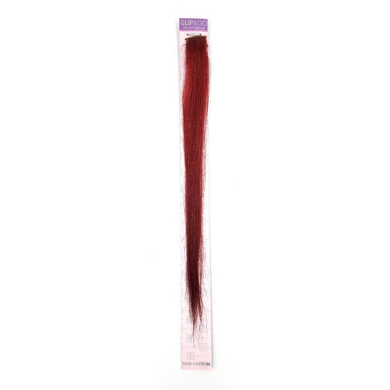 Hair Couture Clip & Go 2 PC Radical Clip-In Extension Length 18'' Red - 885148108548