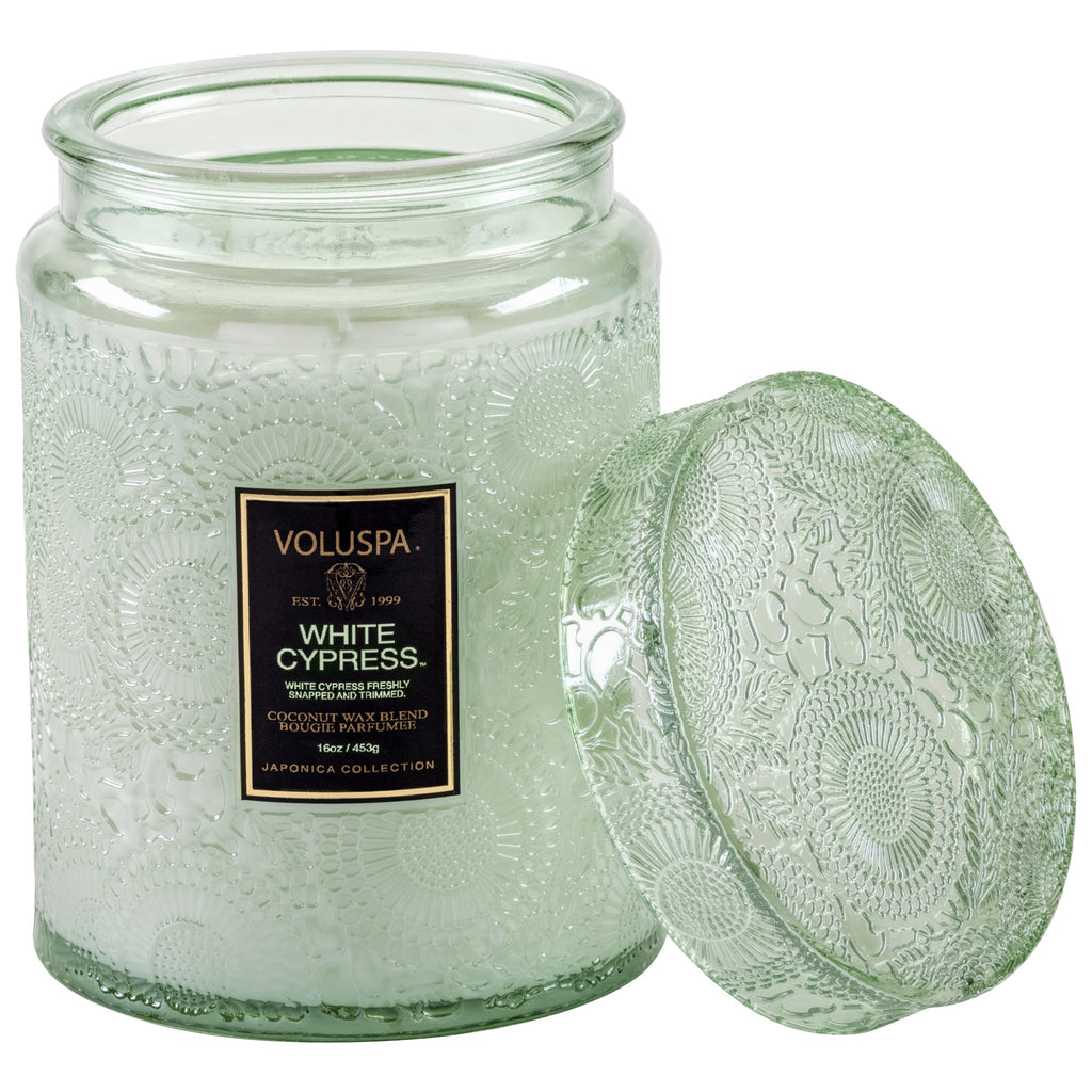 806644733195 - Voluspa Large Jar Candle 16 oz / 453 g - White Cypress