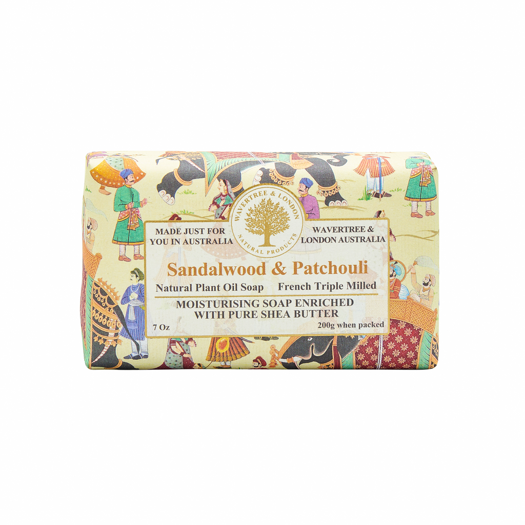 Wavertree & London Soap Bar 200 g / 7 oz - Sandalwood & Patchouli - 9347774000111