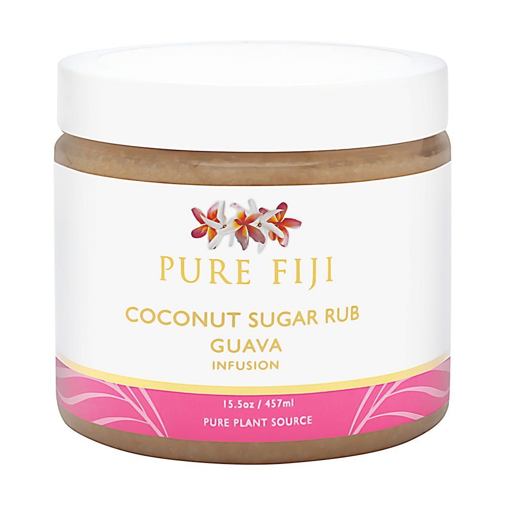 Guava - Pure Fiji Coconut Sugar Rub 15.5 oz | Coconut Body Scrub | Smooths and Softens Skin | Organic Exfoliating Sugar Scrub for Body - 698876500016
