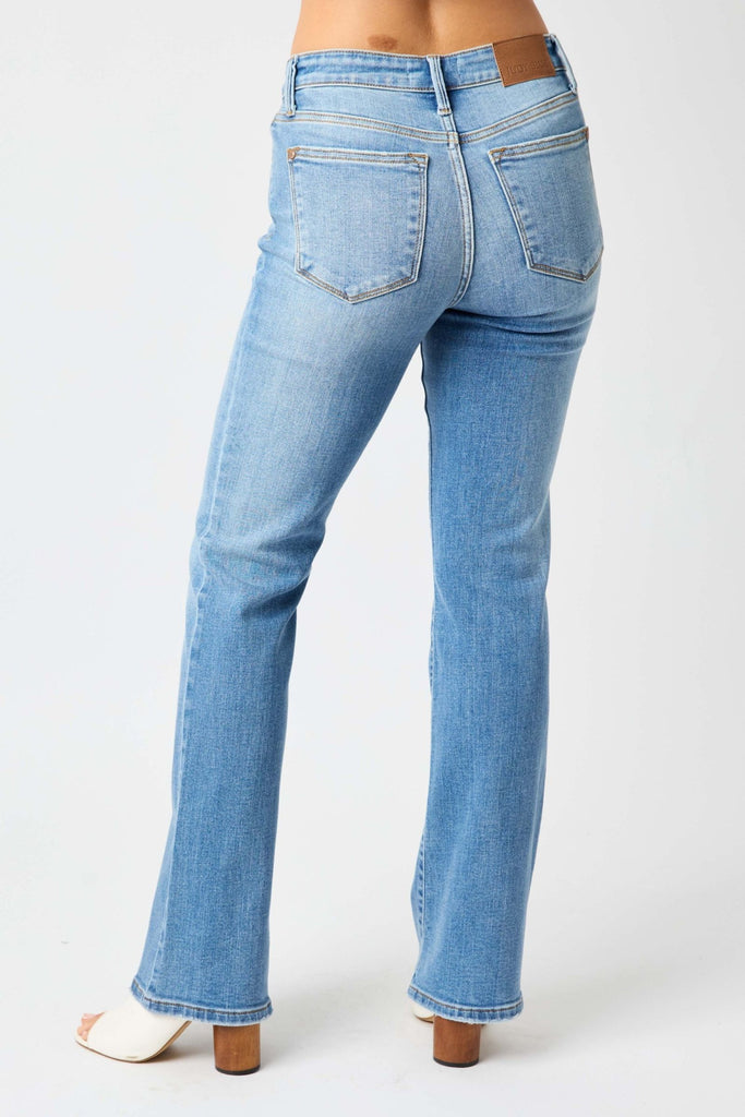 Judy Blue Mid-Rise Vintage Wash Bootcut Jeans 82547 in Medium Blue