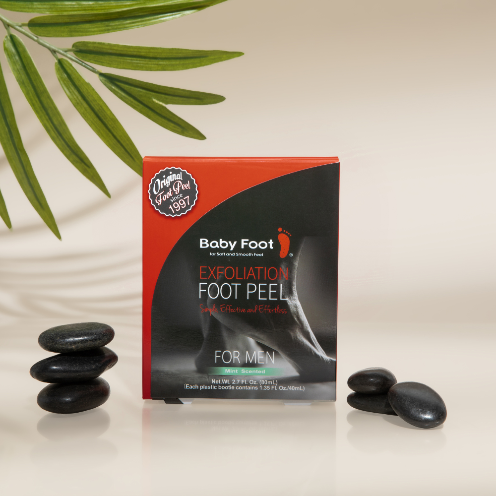 Baby Foot Exfoliation Foot Peel Kit For Men 2.4 oz - Mint Scented - 4533213675391