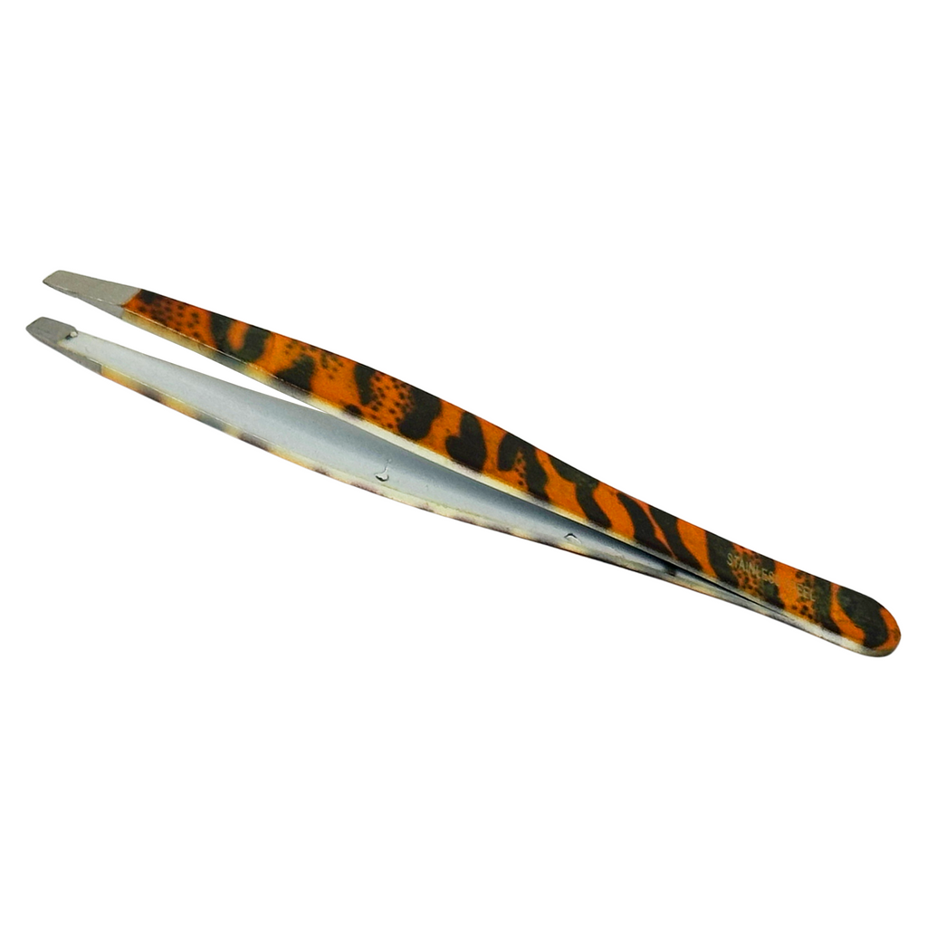 Esthetic Plus #2952 Stainless Steel Slanted Tweezer - Animal Pattern Varies