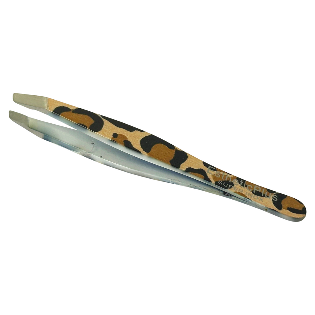 Esthetic Plus #2983 Super Inox Stainless Steel Mini Slanted Tweezer (2.5") - Animal Colors Vary