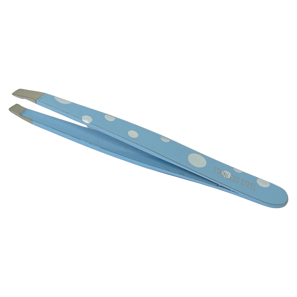 Esthetic Plus #2984 Super Inox Stainless Steel Mini Slanted Tweezer (2.5") - Polka Dot Colors Vary