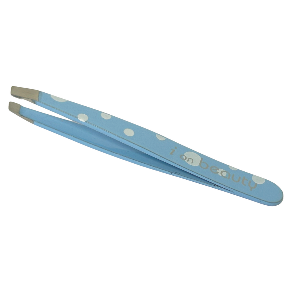 Esthetic Plus #2984 Super Inox Stainless Steel Mini Slanted Tweezer (2.5") - Polka Dot Colors Vary