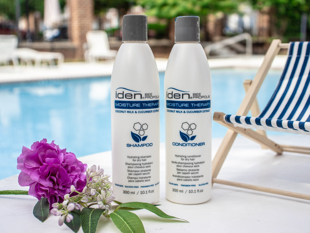 Iden Bee Propolis MOISTURE THERAPY Hydrating Shampoo, Conditioner & Hydramist Holiday Trio Kit