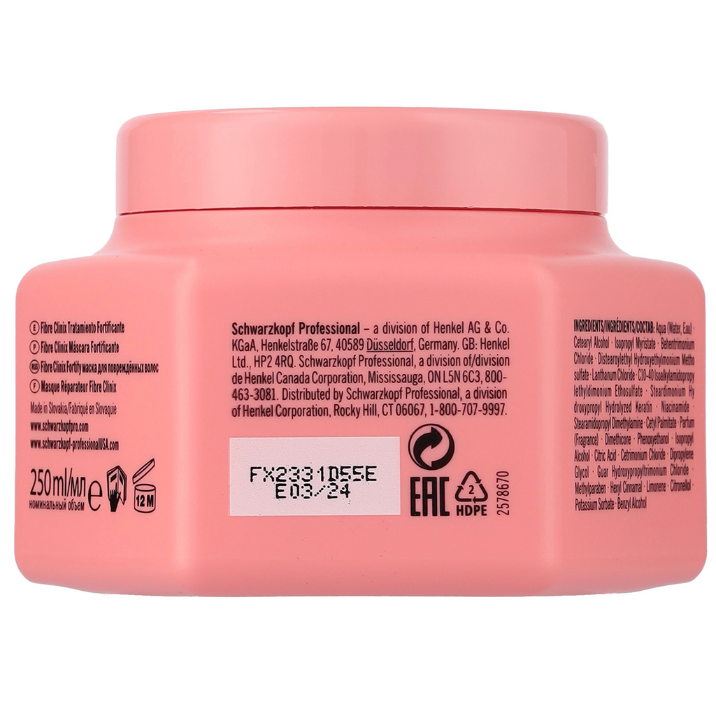4045787571943 - Schwarzkopf FIBRE CLINIX Tribond Fortify Treatment Masque 8.5 oz / 250 ml | Fine to Normal Damaged Hair