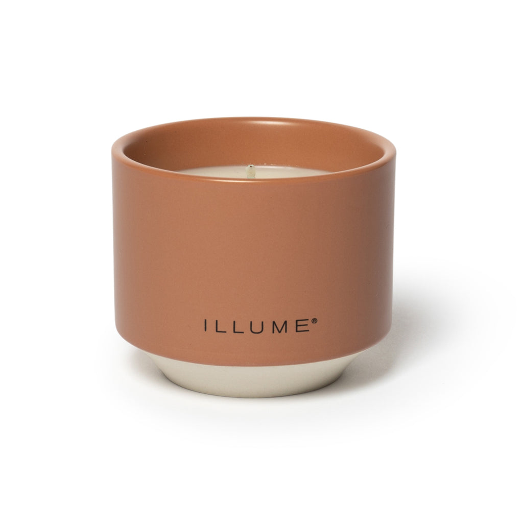 644911009181 - Illume Matte Ceramic Candle 5.8 oz / 165 g - Terra Tabac