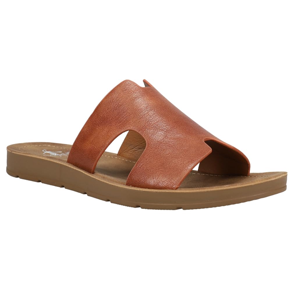 Corkys Bogalusa Wedge Sandal in Cognac Smooth