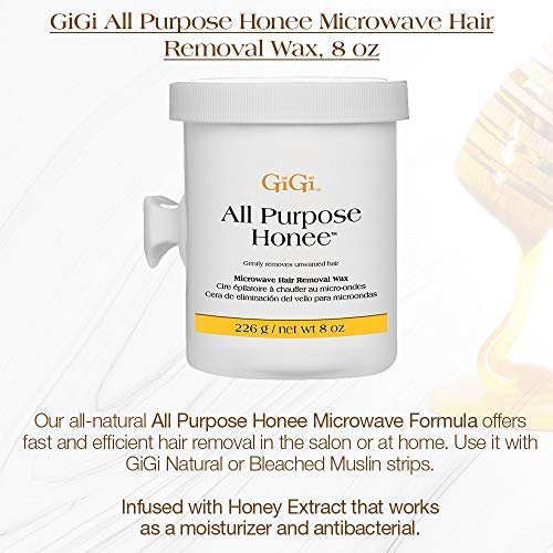 73930036500 - GiGi Microwave Hair Removal Wax 8 oz / 226 g - All Purpose Honee | Gently Removes Unwanted Hair
