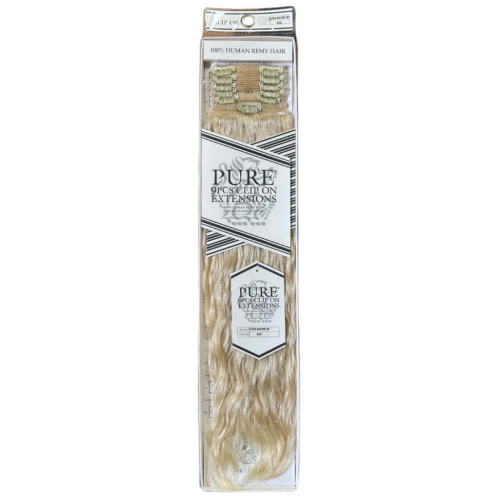 Hair Couture Pure 9Pcs Clip On Extensions Water Wave - 18" 613 - 885148324580