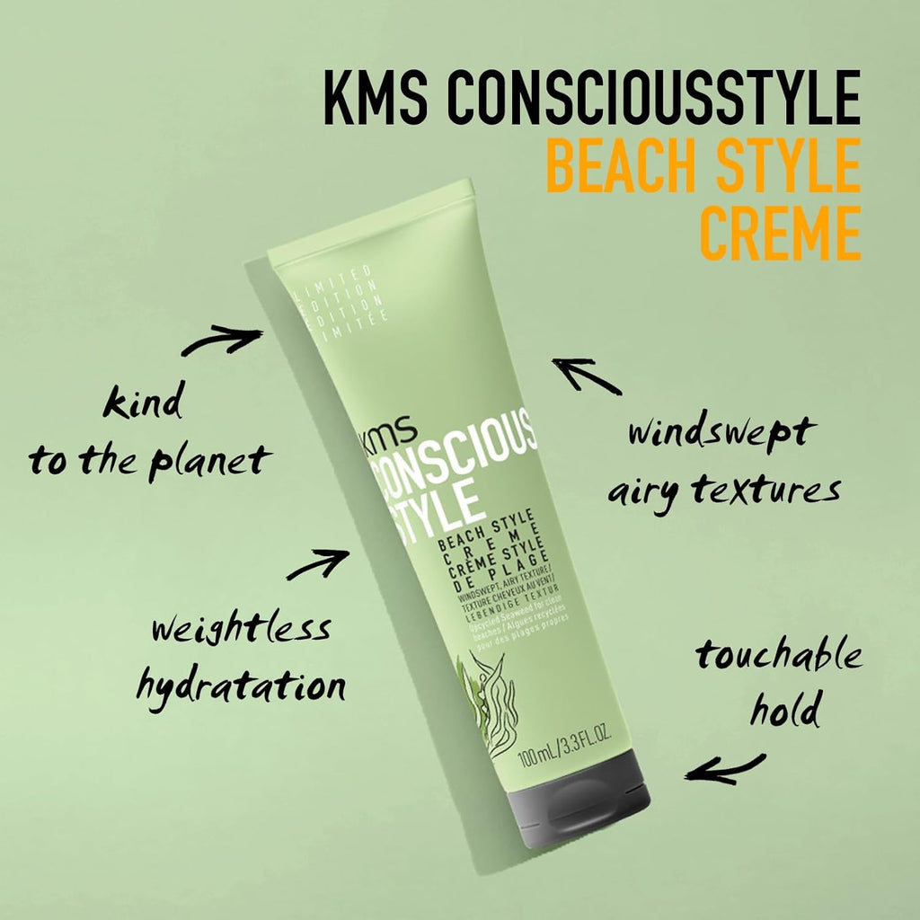 KMS CONSCIOUS STYLE Beach Style Creme 3.3 oz / 100 ml | Hold 3/5, Shine 0/5