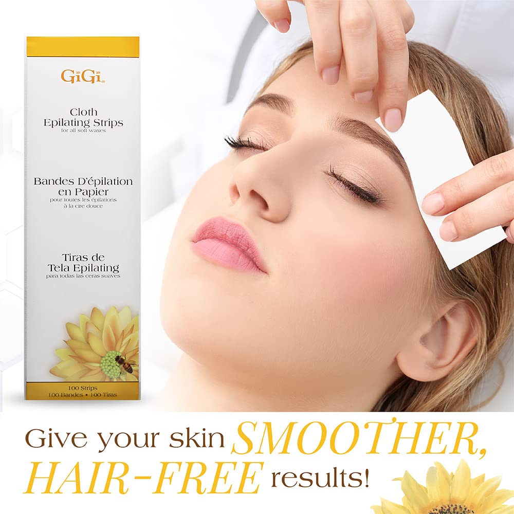 GiGi Small Cloth Epilating Strips - 100 Pack | For All Soft Waxes