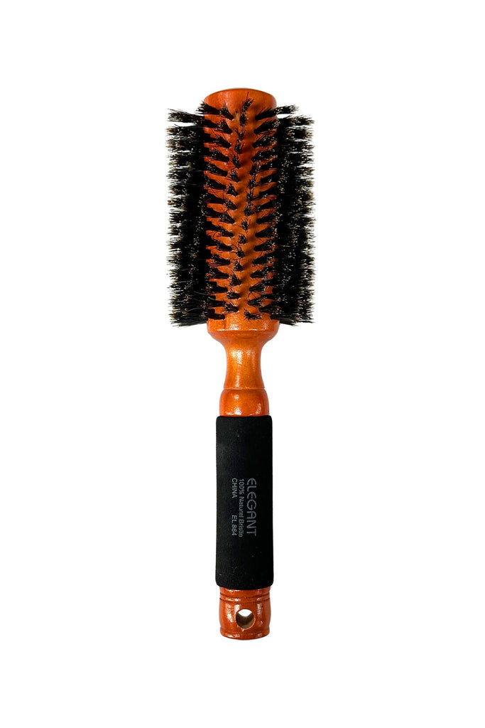 Elegant #864 Round Boar Hairbrush With Soft Handle - Large (3")