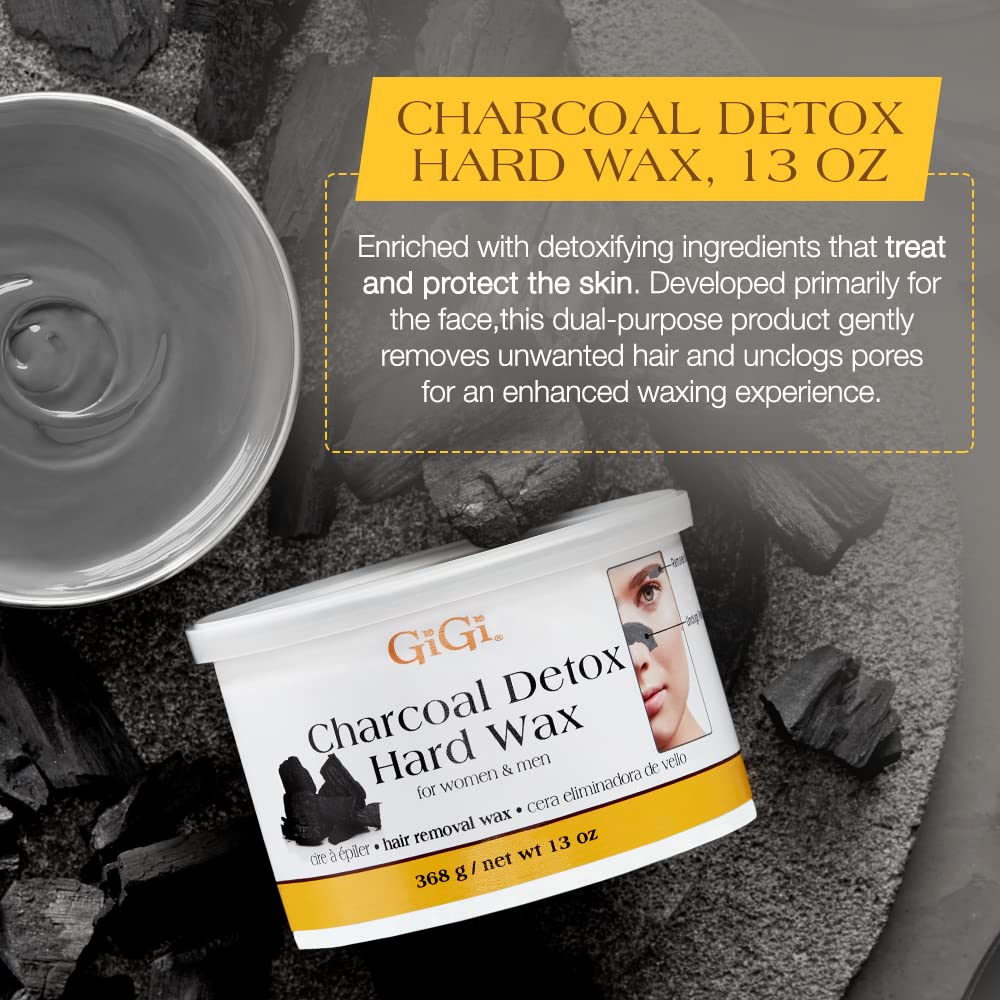 73930028604 - GiGi Hair Removal Wax 13 oz / 368 g - Charcoal Detox Hard Wax