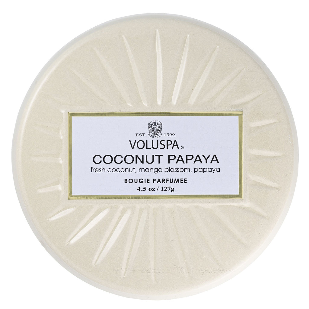 806644682158 - Voluspa Mini Tin Candle 4.5 oz / 127 g - Coconut Papaya