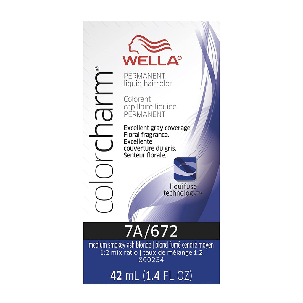 070018105622 - Wella ColorCharm Permanent Liquid Hair Color 42 ml / 1.4 oz - 7A / 672 Medium Smokey Ash Blonde