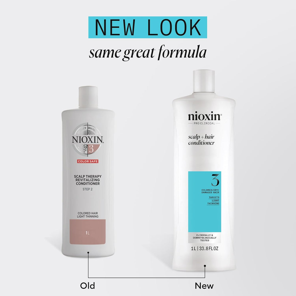 4064666338804 - Nioxin System 3 Scalp + Hair Conditioner Liter / 33.8 oz | Colored / Damaged / Dry Hair