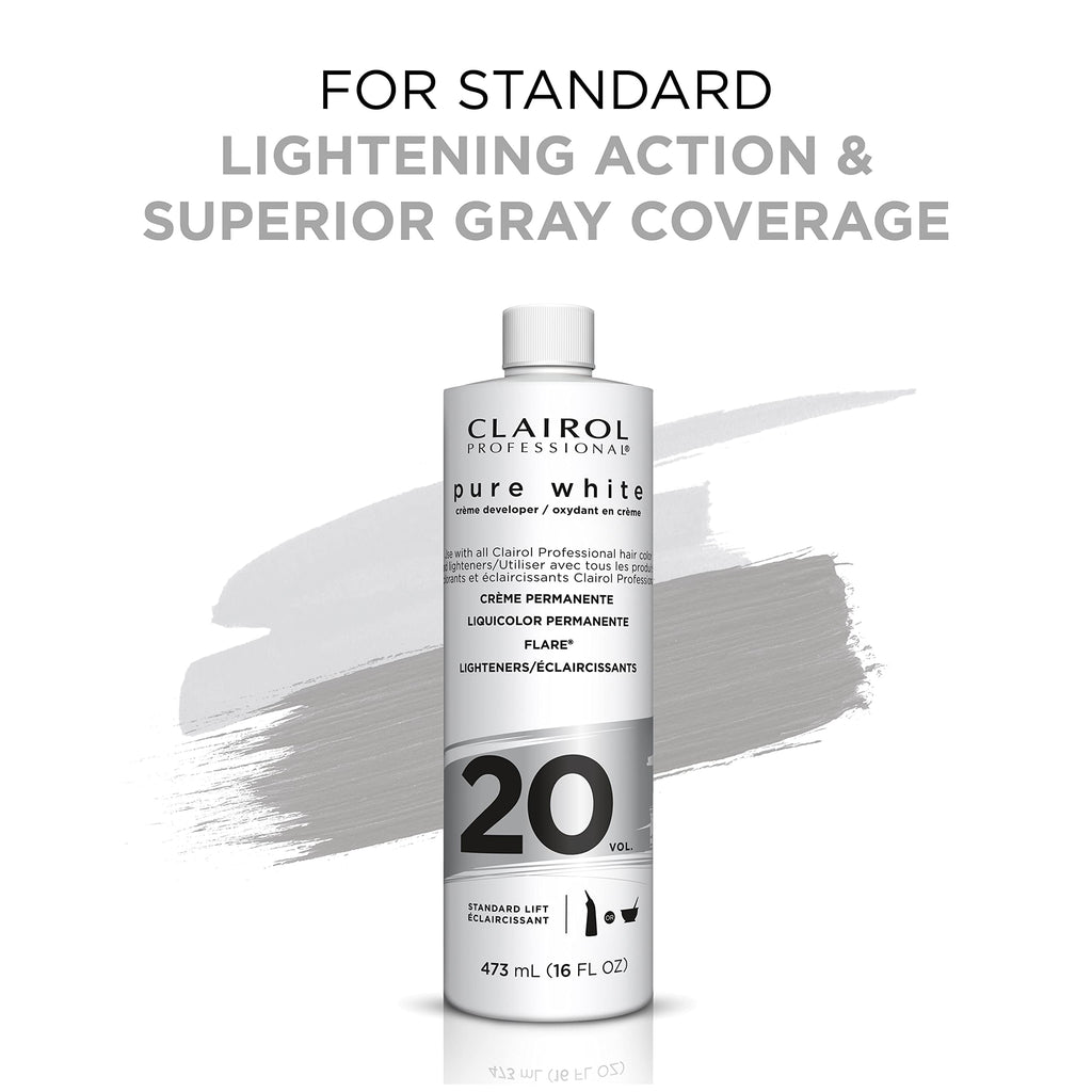 070018114358 - Clairol Professional Pure White Creme Developer 16 oz / 473 ml - 20 Volume