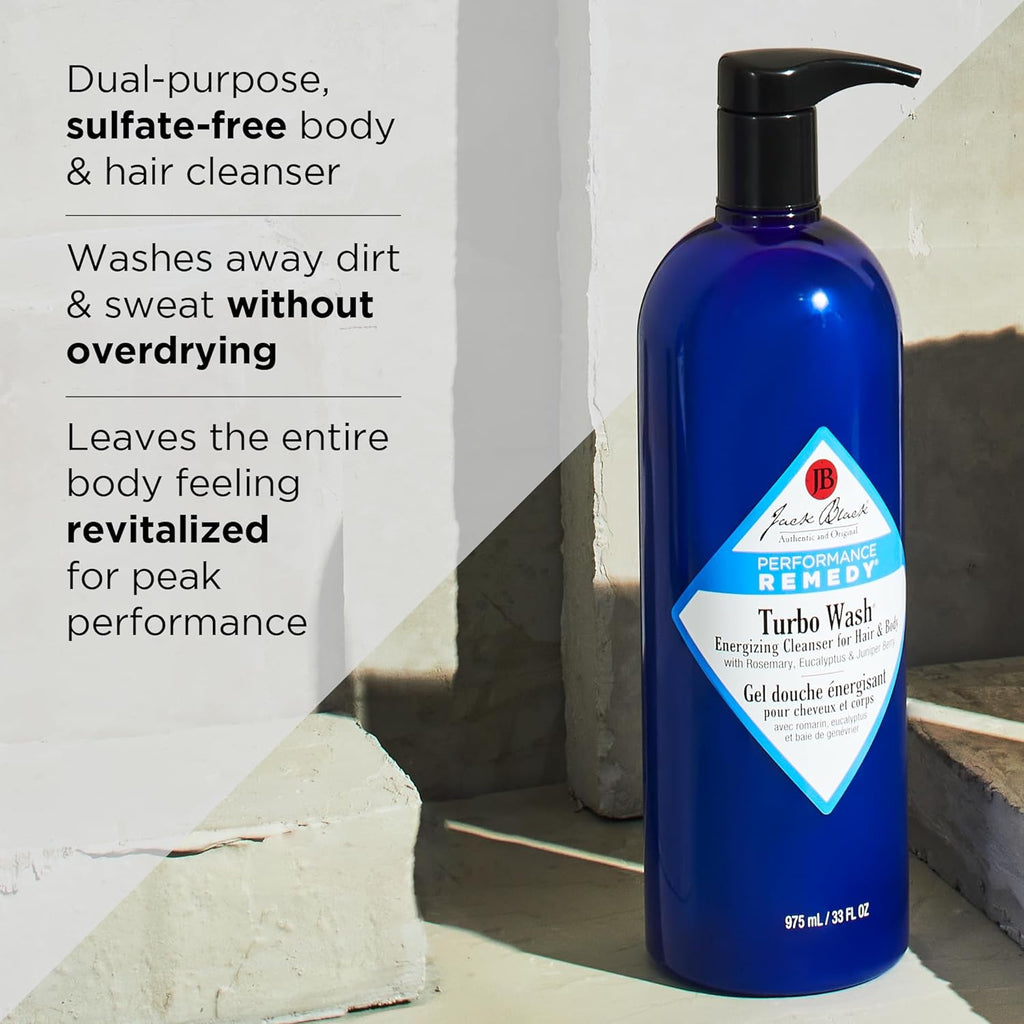 682223040409 - Jack Black Turbo Wash 3 oz / 88 ml | Energizing Cleanser for Hair & Body