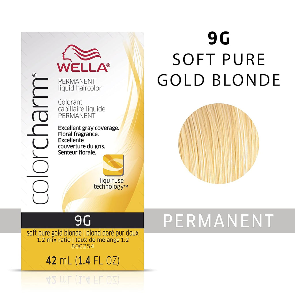 070018106032 - Wella ColorCharm Permanent Liquid Hair Color 42 ml / 1.4 oz - 9G Soft Pure Gold Blonde