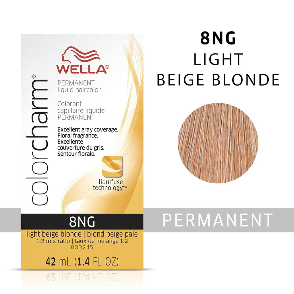 070018105844 - Wella ColorCharm Permanent Liquid Hair Color 42 ml / 1.4 oz - 8NG Light Beige Blonde